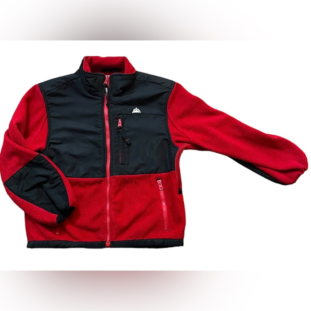 SNOZU Fleece Full Zip Red and Black Youth Small 7- 8 Jacket Great Condition
